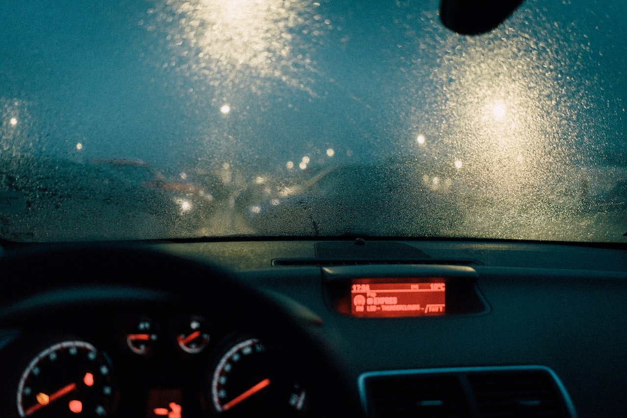 blurred windshield